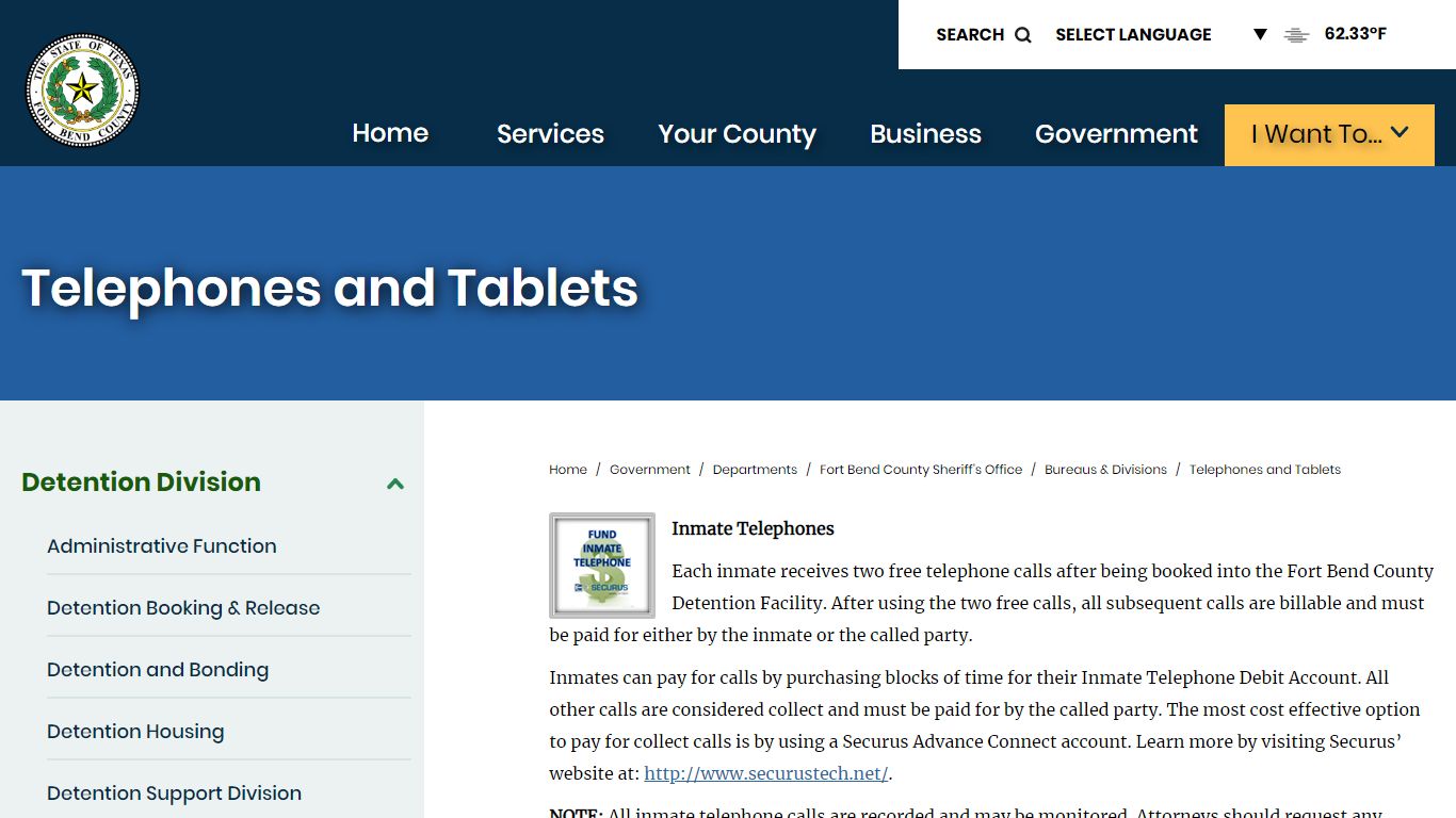 Telephones and Tablets | Fort Bend County