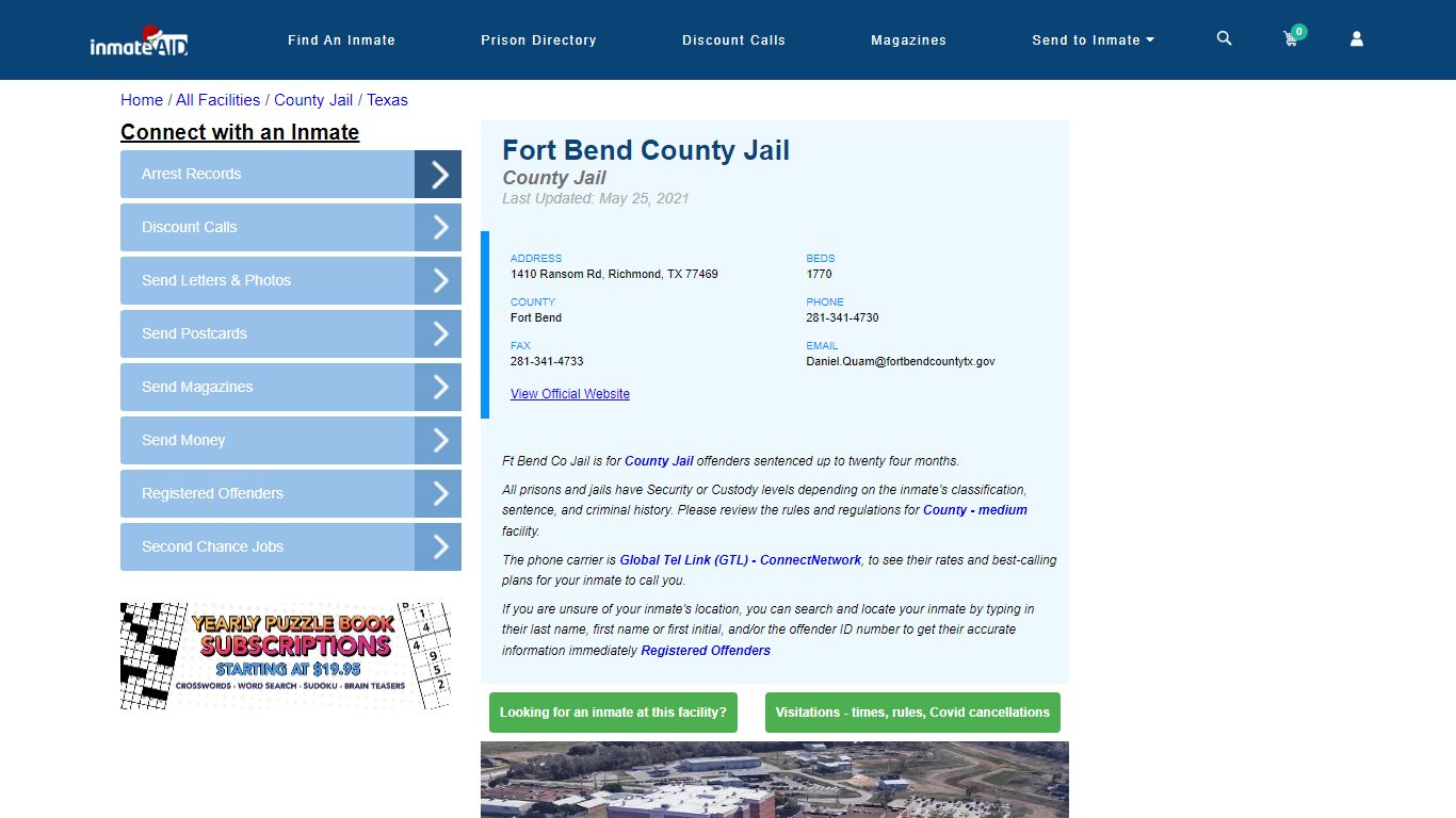 Fort Bend County Jail - Inmate Locator - Richmond, TX